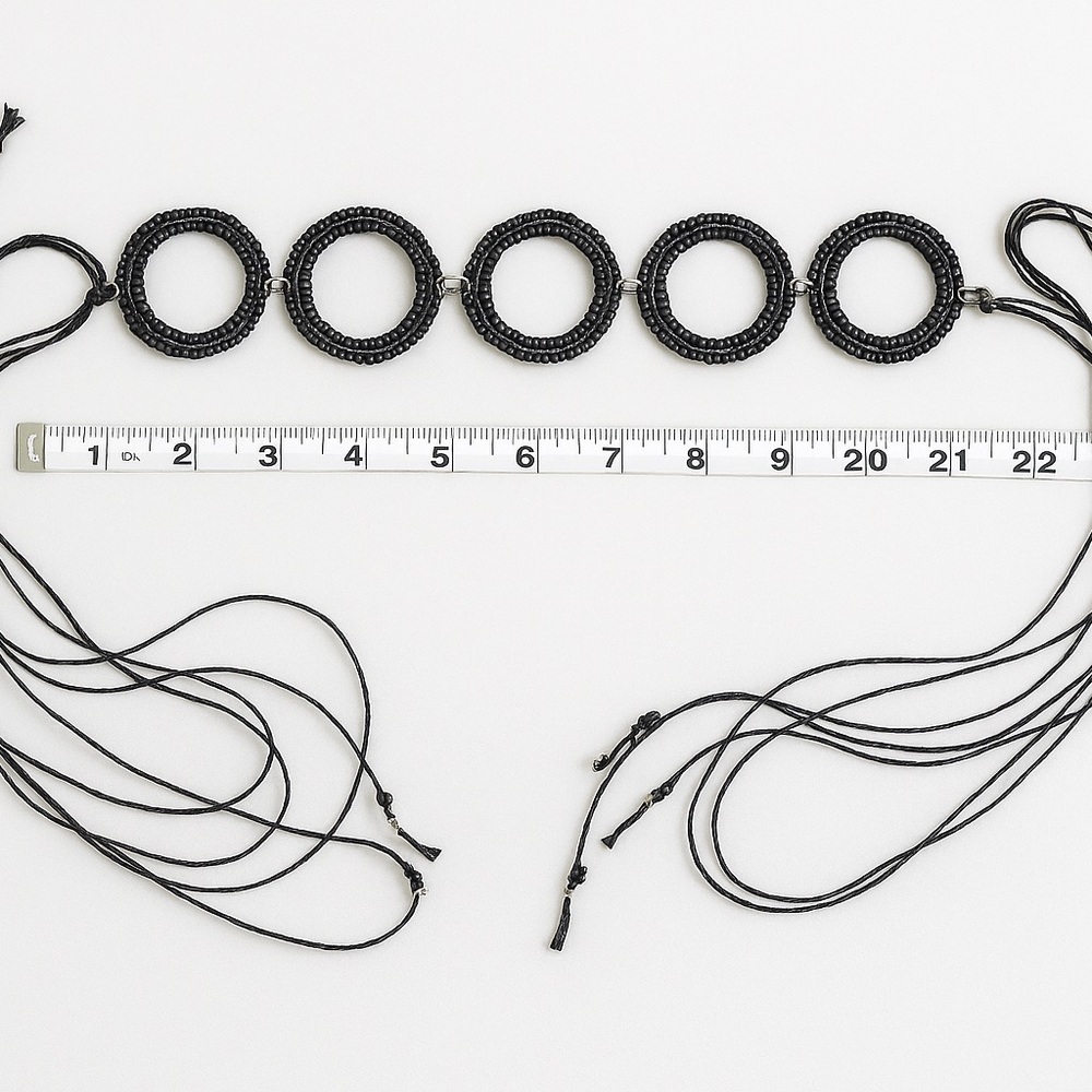 Black Beaded Circle Belt
